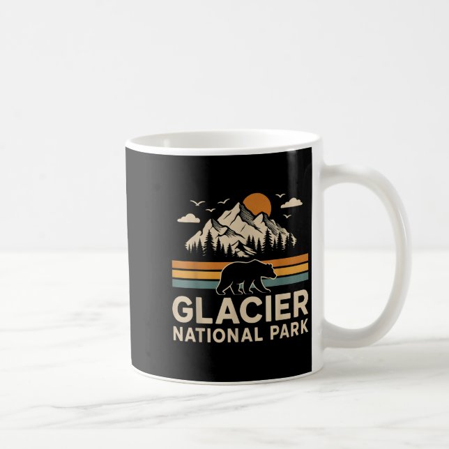 Glacier National Park Montana Outdoor Hiking Retro Coffee Mug (Right)