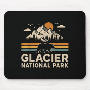 Glacier National Park Montana Outdoor Hiking Retro Mouse Pad