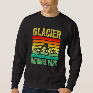 Glacier National Park Montana Retro Sunset Souveni Sweatshirt