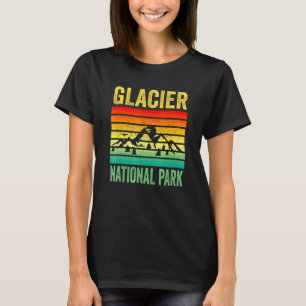 Glacier National Park Montana Retro Sunset Souveni T-Shirt