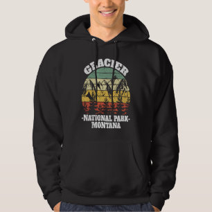 Glacier National Park Montana Retro Vintage Hoodie