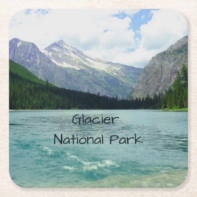 Glacier National Park Montana Square Paper Coaster (Front)
