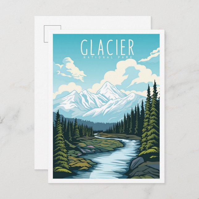 Glacier National Park Montana USA Travel Postcard (Front/Back)
