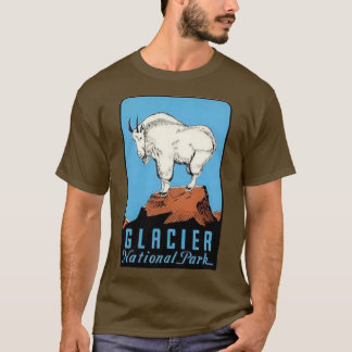 Glacier National Park Montana Vintage Decal  Mount T-Shirt