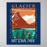 Glacier National Park Montana Vintage Distressed