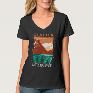 Glacier National Park Montana Vintage Distressed   T-Shirt