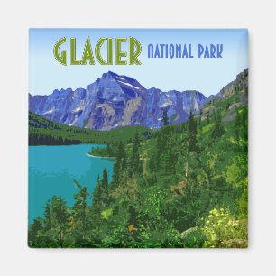 Glacier National Park Montana Vintage Magnet