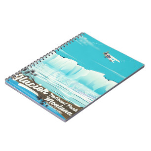 Glacier National Park, Montana vintage poster Notebook