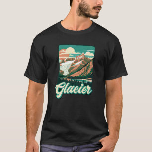 Glacier National Park Montana Vintage Poster Style T-Shirt