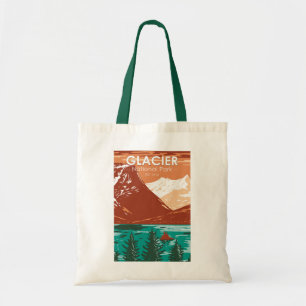 Glacier National Park Montana Vintage Tote Bag
