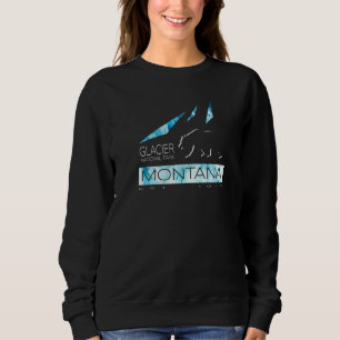 Glacier National Park Montana With Bear And Mounta Sweatshirt