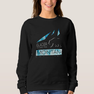 Glacier National Park Montana With Bear And Mounta Sweatshirt