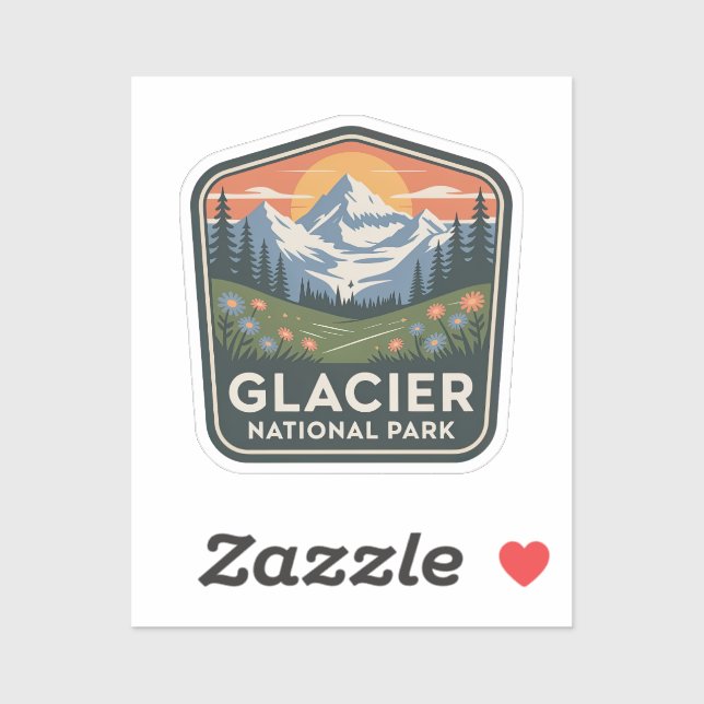 Glacier National Park Mountain Adventure Badge (Sheet)