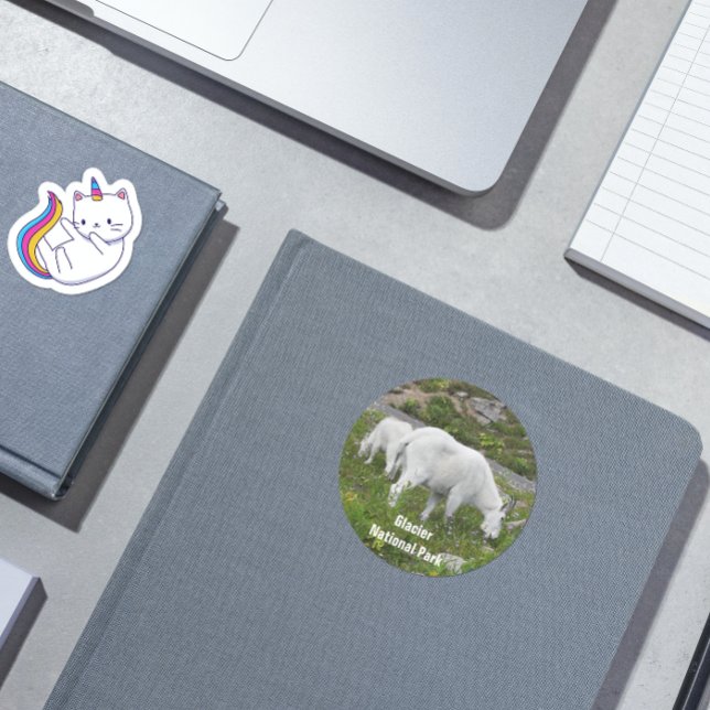 Glacier National Park Mountain Goats Classic Round Sticker (In Situ Book)