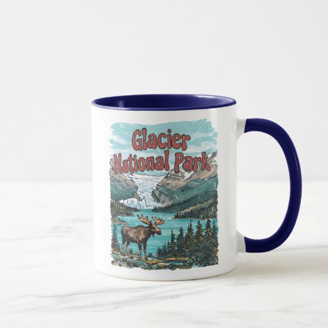 Glacier National Park Mountain Landscape  Mug (Right)