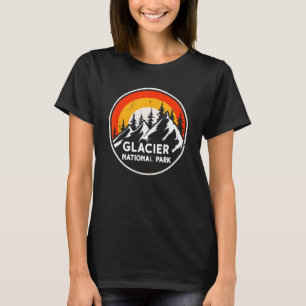 Glacier National Park Mountain Trees & Sun Camping T-Shirt