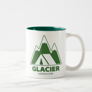 Glacier National Park Mountains Camping Two-Tone Coffee Mug