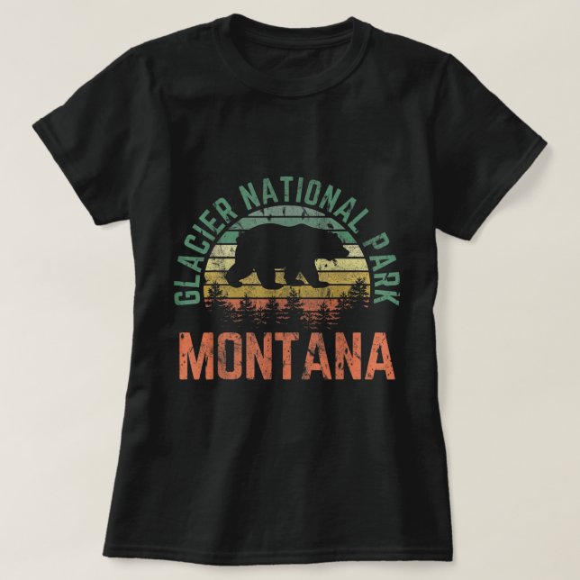 Glacier National Park novlelty Road trip Montana   T-Shirt (Design Front)