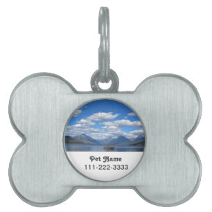 Glacier National Park pet tag with name and phone