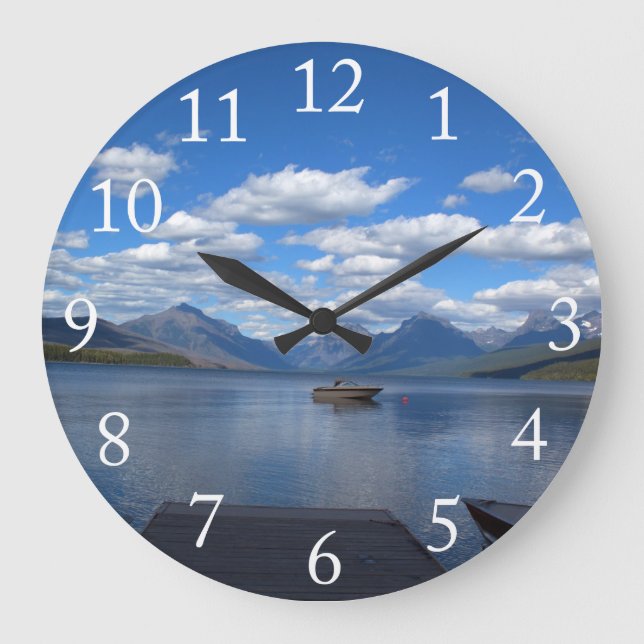 Glacier National Park photography. Large Clock (Front)