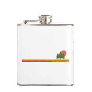 Glacier National Park Pine Trees Sun Hip Flask