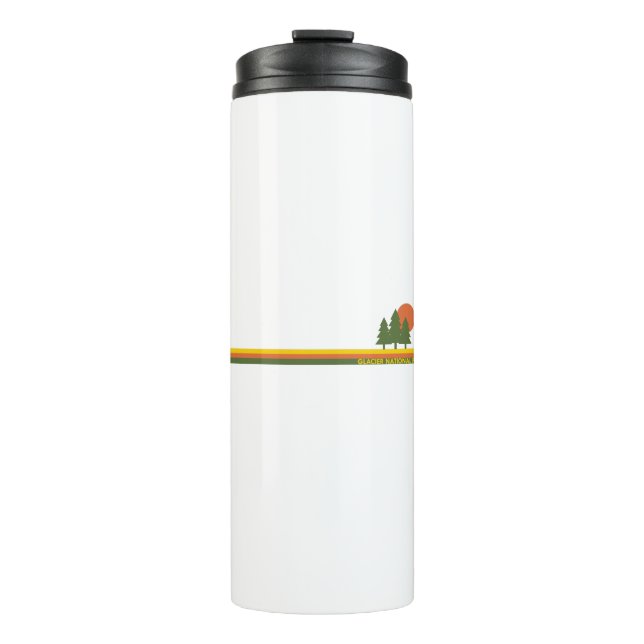 Glacier National Park Pine Trees Sun Thermal Tumbler (Front)