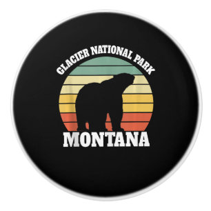 Glacier National Park Polar Bear Lover Ceramic Knob