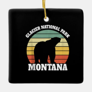 Glacier National Park Polar Bear Lover Ceramic Ornament