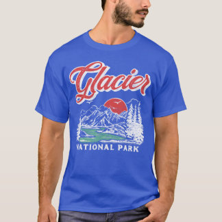 Glacier National Park Retro 80s Mountains Vintage  T-Shirt