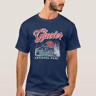 Glacier National Park Retro 80'S Mountains Vintage T-Shirt