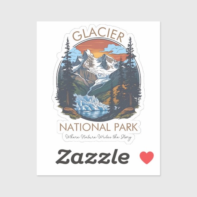 Glacier National Park Retro Mountain  (Sheet)