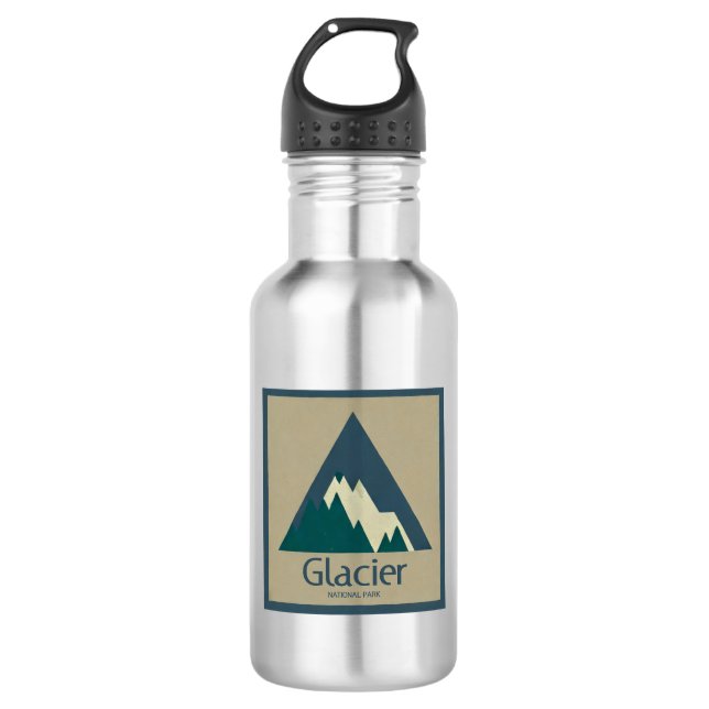 Glacier National Park Rustic 532 Ml Water Bottle (Front)