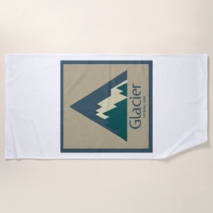 Glacier National Park Rustic Beach Towel