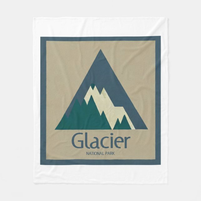 Glacier National Park Rustic Fleece Blanket (Front)