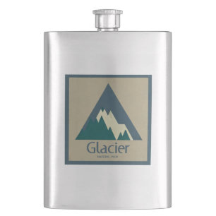 Glacier National Park Rustic Hip Flask