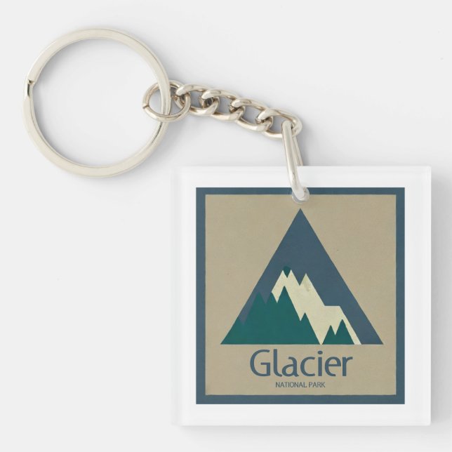 Glacier National Park Rustic Key Ring (Front)