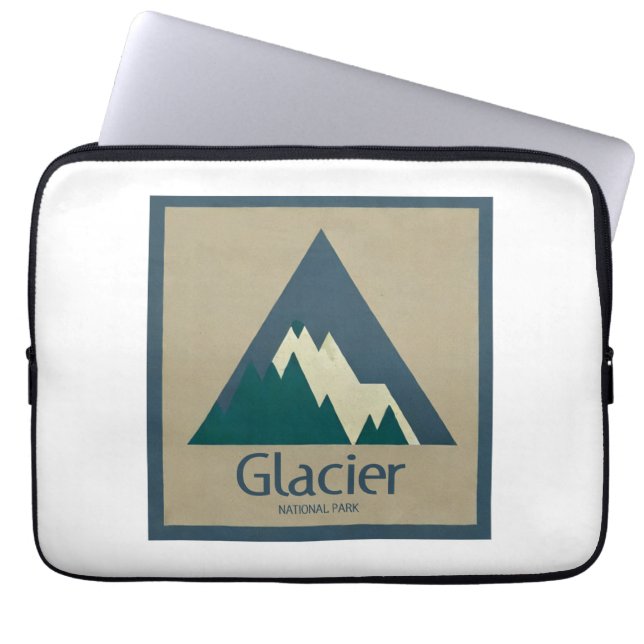 Glacier National Park Rustic Laptop Sleeve (Front)