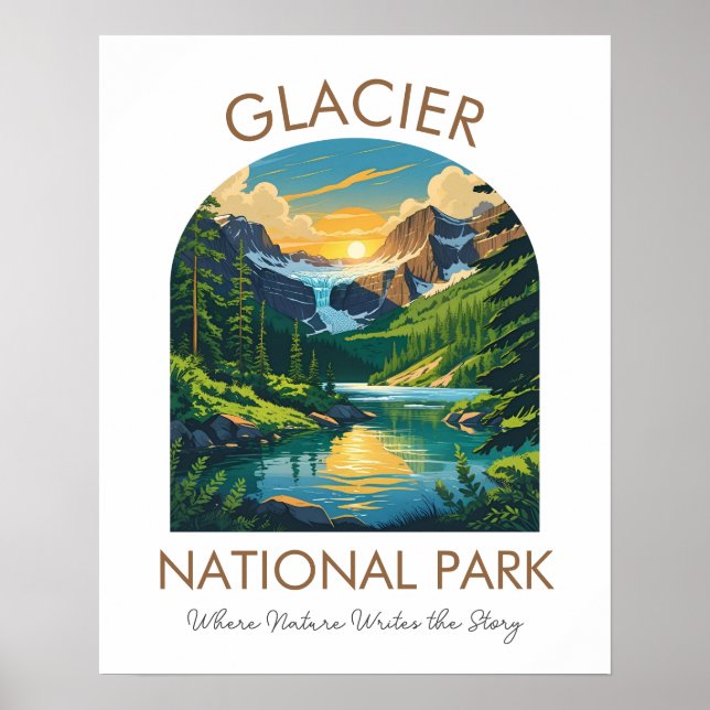 Glacier National Park Scenic Poster (Front)