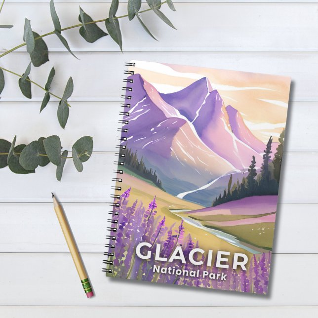 Glacier National Park | Spring Lavender Watercolor Notebook (Creator Uploaded)