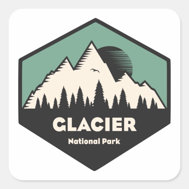 Glacier National Park Square Sticker (Front)