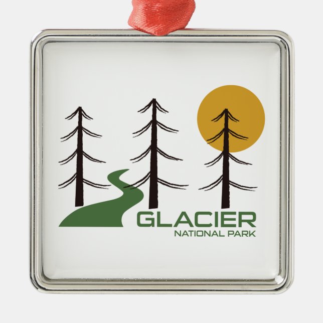 Glacier National Park Trail Metal Ornament (Front)
