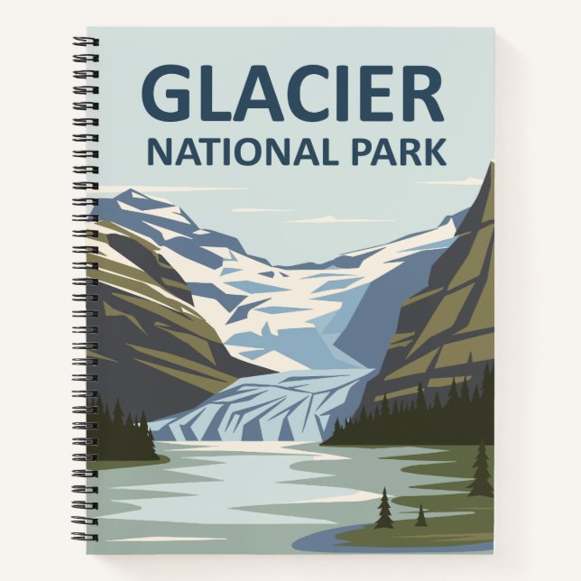 Glacier National Park Travel Art Notebook (Front)