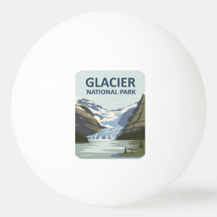 Glacier National Park Travel Art Ping Pong Ball