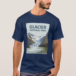 Glacier National Park Travel Art T-Shirt