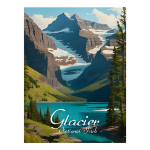 Glacier National Park USA Travel Poster