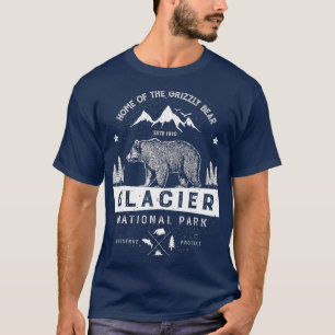 Glacier National Park  Vintage Montana Bear Men Wo T-Shirt