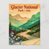 Glacier National Park Vintage Postcard