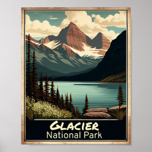 Glacier National Park Vintage Poster