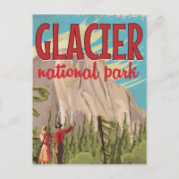 Glacier National Park vintage travel poster.