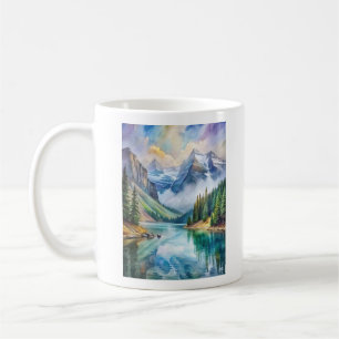 Glacier National Park Watercolor  Coffee Mug